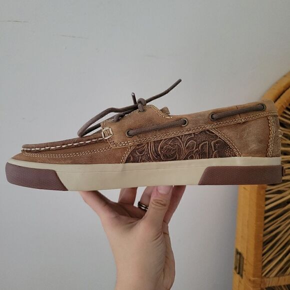 Durango Music City™ Women's Western Emboss Boat Moc - Picture 3 of 11